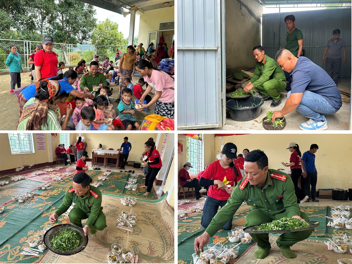 Công an xã Hữu Kiệm phối hợp tổ chức chương trình thiện nguyện