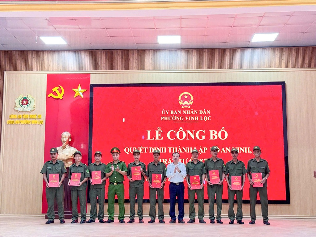 Phường Vinh Lộc công bố thành lập 27 Tổ An ninh, trật tự ở cơ sở