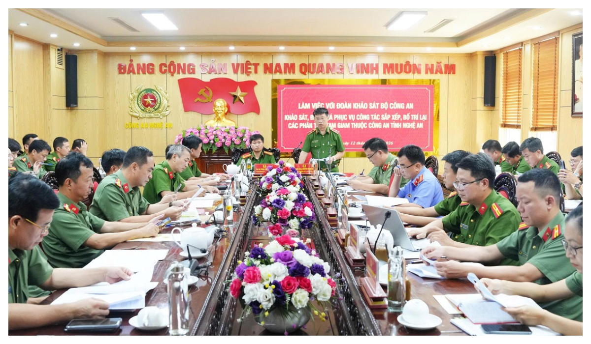 Khảo sát, đánh giá, phục vụ công tác sắp xếp, bố trí lại phân trại tạm giam tại Nghệ An