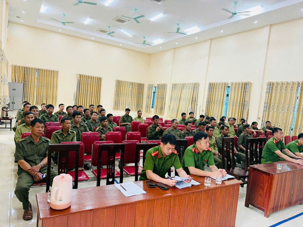 Công an xã Bích Hào tổ chức Hội nghị giao ban và tập huấn lực lượng tham gia bảo vệ ANTT ở cơ sở