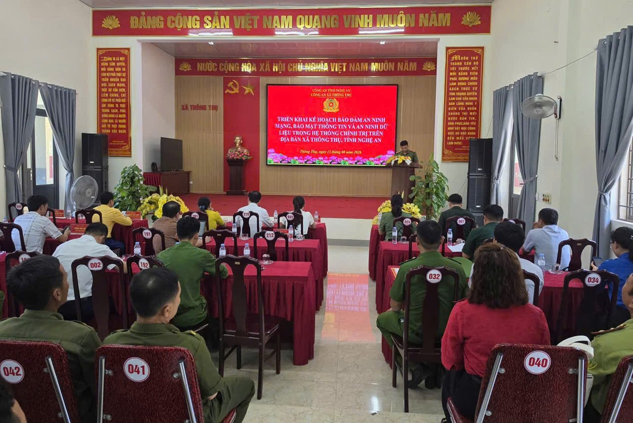 Công an xã Thông Thụ triển khai kế hoạch bảo đảm an ninh mạng, bảo mật thông tin