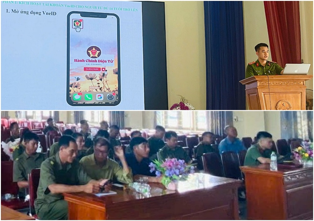 Công an xã Tiên Đồng tập huấn chuyển đổi số, sử dụng ứng dụng VNeiD cho lực lượng tham gia bảo vệ ANTT ở cơ sở