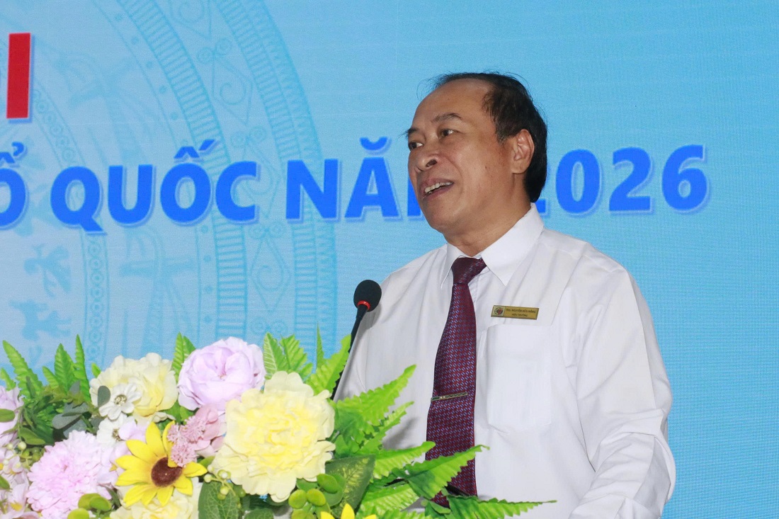 Thạc sỹ Nguyễn Hữu Bằng - Hiệu trưởng trường phát biểu tại Ngày hội
