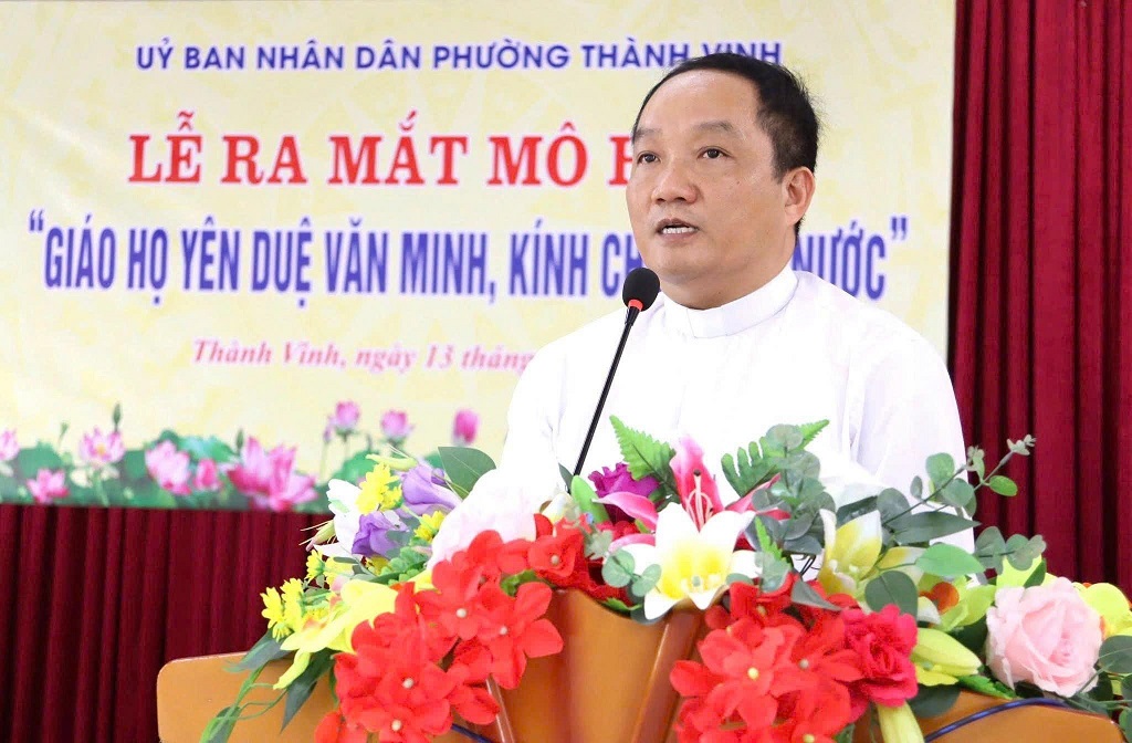 Linh mục Hoàng Xuân Lập, Quản hạt, Quản xứ Cầu Rầm phát biểu tại buổi lễ 
