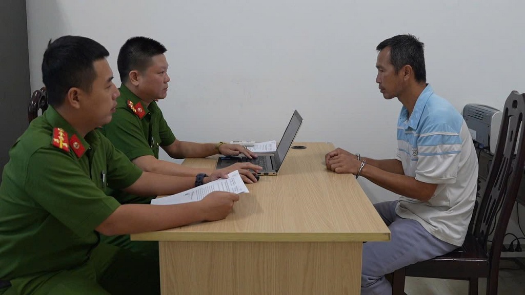 Đối tượng Nguyễn Văn Chung tại Cơ quan Công an 
