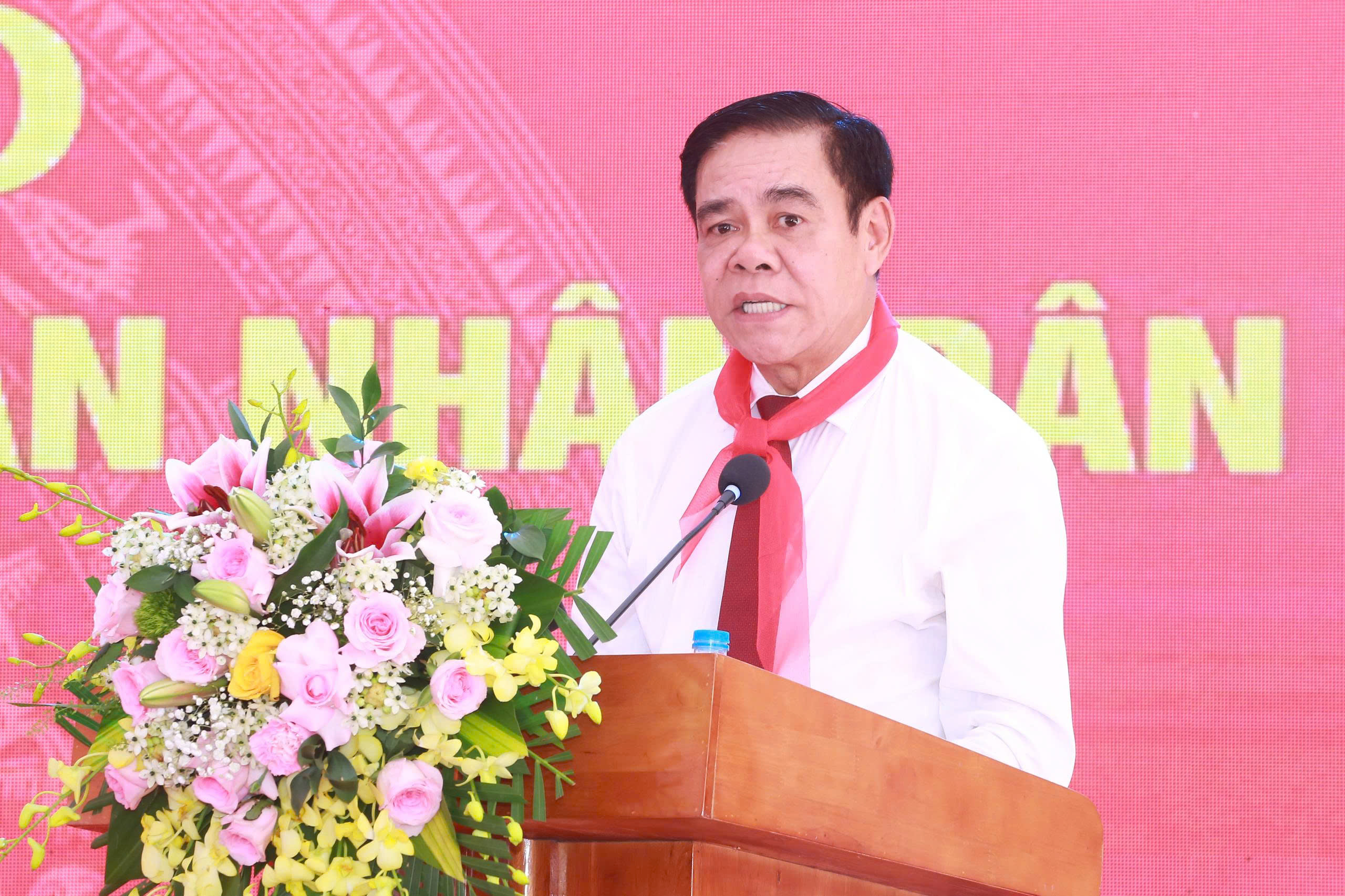 Đồng chí Võ Trọng Hải - Phó Bí thư Tỉnh ủy, Chủ tịch UBND tỉnh phát biểu tại buổi lễ.