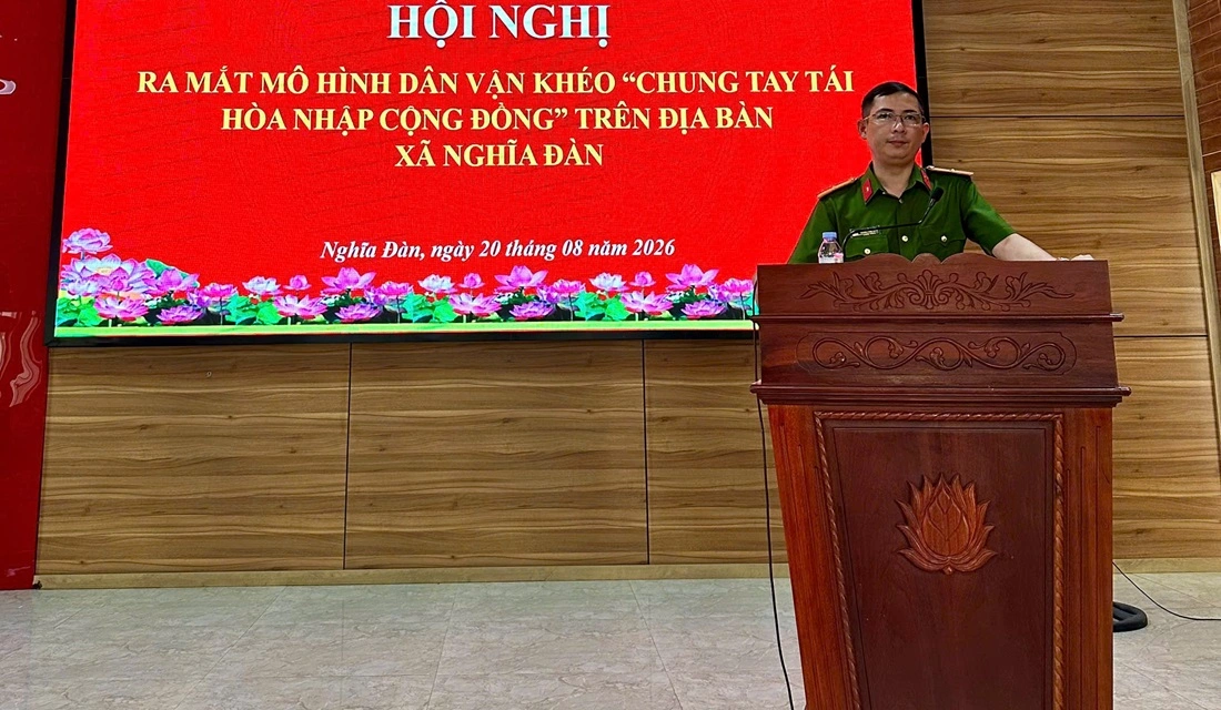 Công an xã Nghĩa Đàn ra mắt mô hình “Chung tay tái hòa nhập cộng đồng”