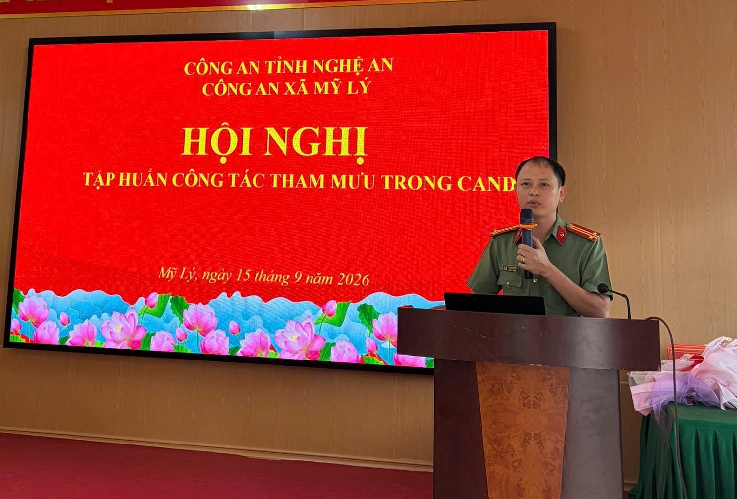 Công an xã Mỹ Lý tổ chức tập huấn công tác tham mưu trong CAND