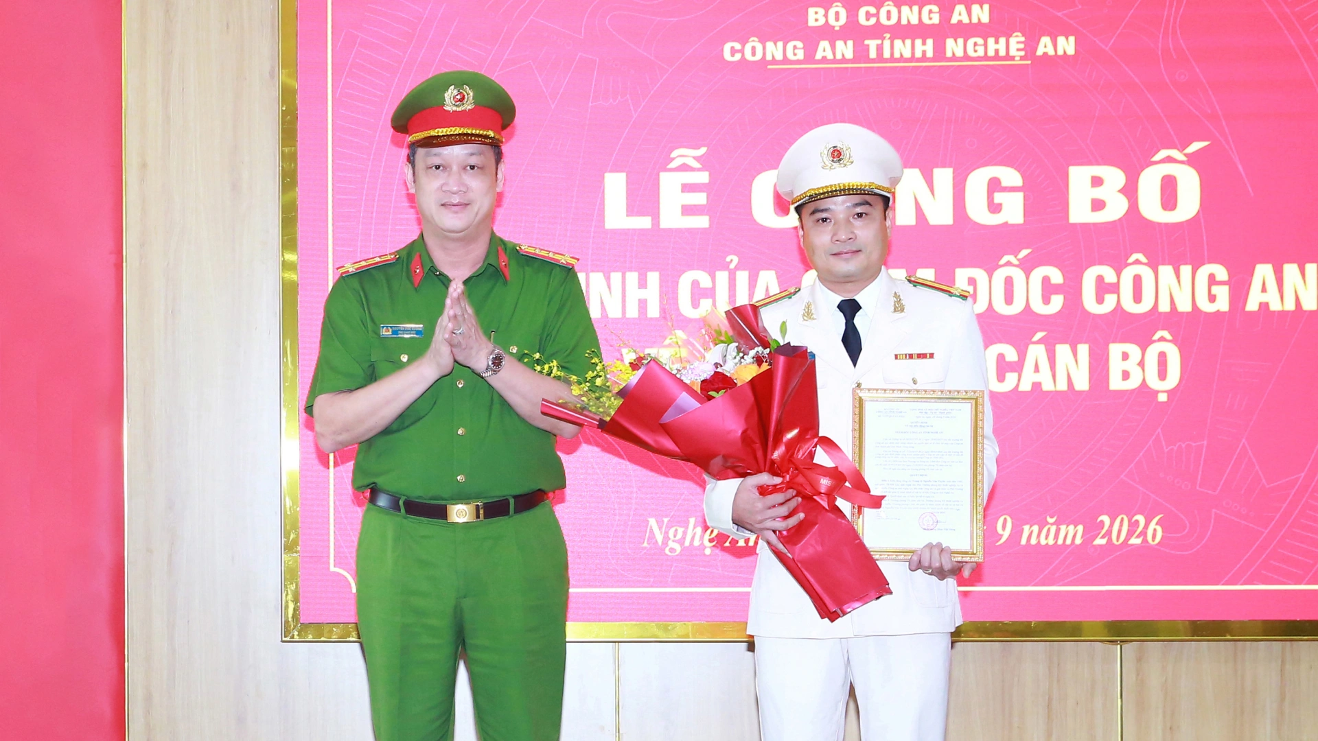Công bố quyết định của Giám đốc Công an tỉnh về công tác cán bộ