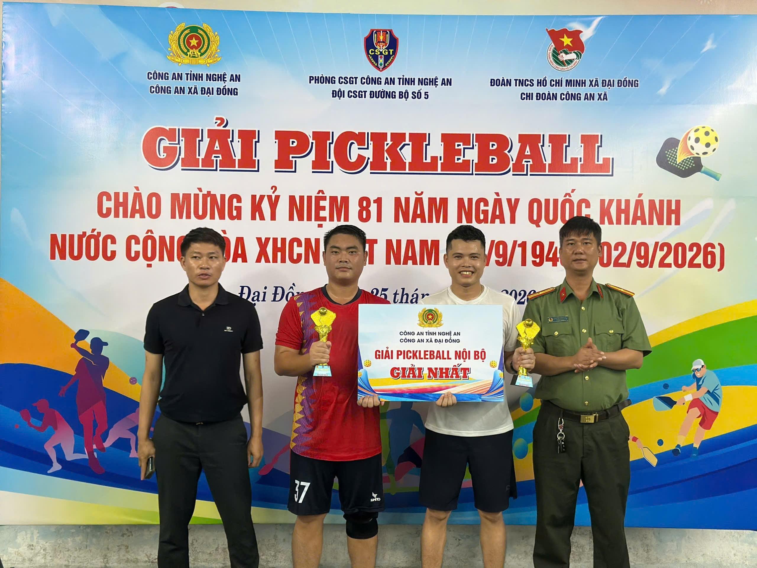 Công an xã Đại Đồng tổ chức giải Pickleball