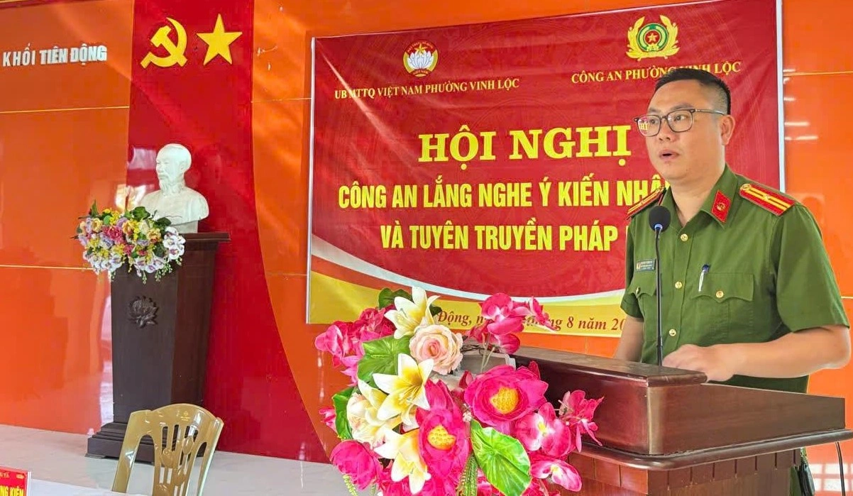 Công an phường Vinh Lộc tổ chức Hội nghị “Công an lắng nghe ý kiến nhân dân” quý III năm 2026