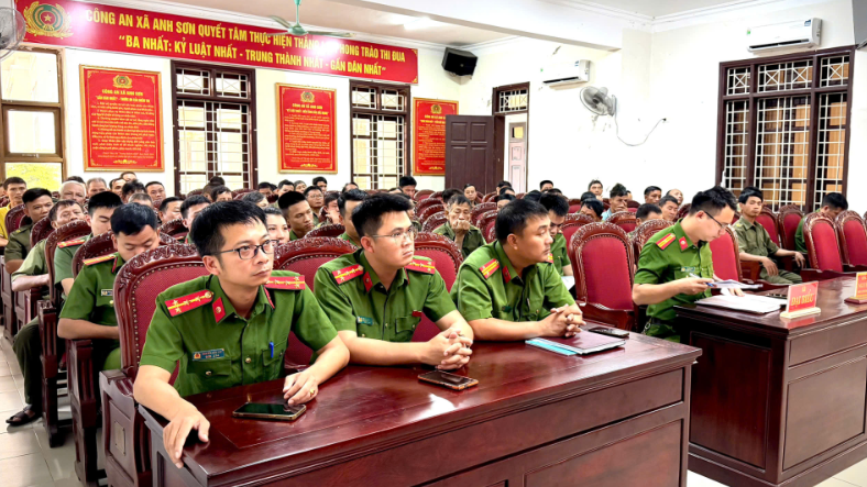 Công an xã Anh Sơn tham mưu tổ chức Hội nghị triển khai các kế hoạch cao điểm