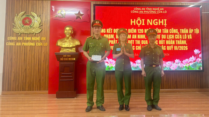 Công an phường Cửa Lò tổng kết cao điểm 120 ngày đêm tấn công, trấn áp tội phạm; phát động đợt thi đua nước rút Quý III/2026