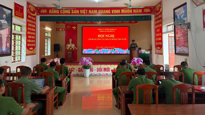 Công an xã Mỹ Lý tập huấn công tác bảo vệ bí mật nhà nước