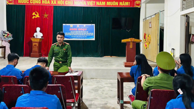 Công an xã Yên Thành: Tuyên truyền, phổ biến giáo dục pháp luật cho đoàn viên