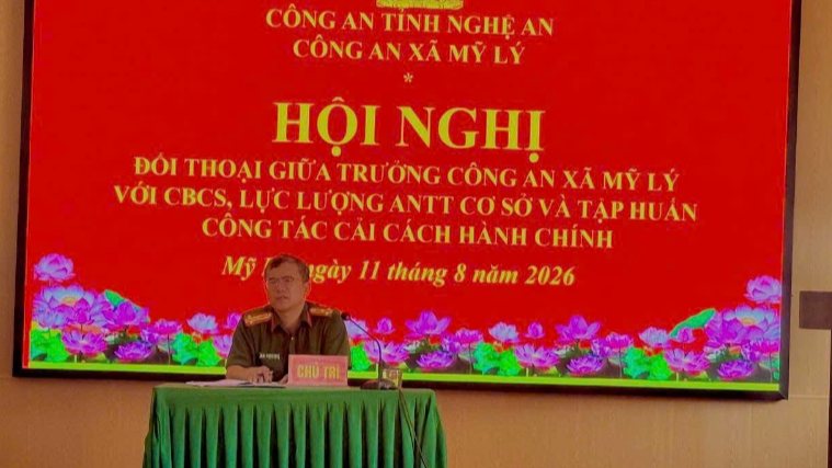 Công an xã Mỹ Lý: Đối thoại giữa trưởng Công an xã với CBCS, lực lượng tham gia bảo vệ ANTT cơ sở