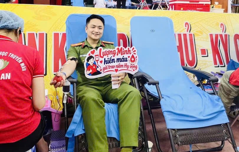 Công an xã Lượng Minh tích cực hưởng ứng phong trào hiến máu tình nguyện năm 2026