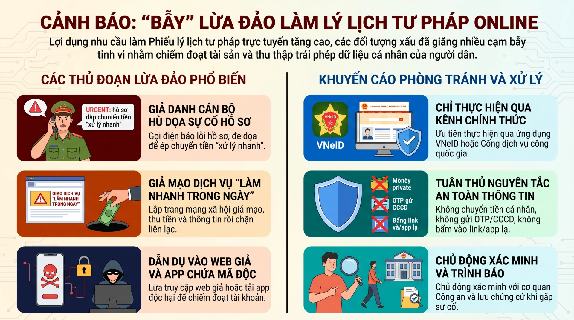 Cảnh báo: “Bẫy” lừa đảo bủa vây người làm lý lịch tư pháp online