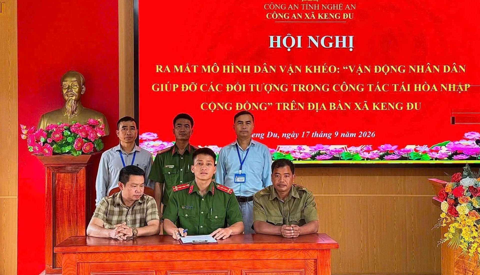 Công an xã Keng Đu ra mắt mô hình dân vận khéo “Vận động Nhân dân giúp đỡ các đối tượng trong công tác tái hòa nhập cộng đồng”