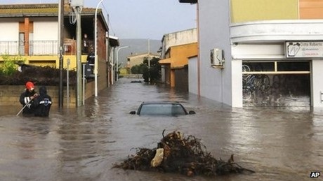 Bão lớn, lũ lụt khiến 9 người chết tại Sardinia, Italy