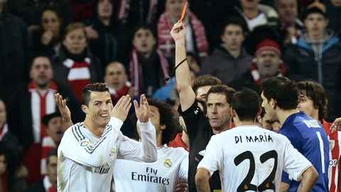 Real thiệt đơn thiệt kép vì Ronaldo bị thẻ đỏ