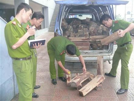 Nhiều đối tượng cản trở, đe dọa lực lượng chức năng khi bắt xe chở gỗ lậu