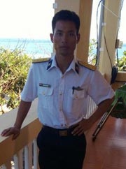Trung úy Lương Văn Điệp nơi biển đảo.