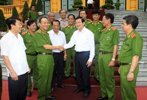 Chủ tịch nước Trương Tấn Sang làm việc với cơ quan Cảnh sát điều tra - Bộ Công an