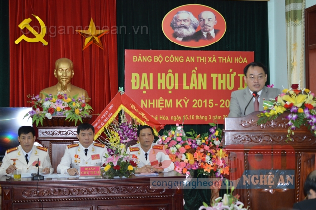 Bí thư Thị ủy phát biểu Đại Hội Đảng bộ CATX Thái Hòa