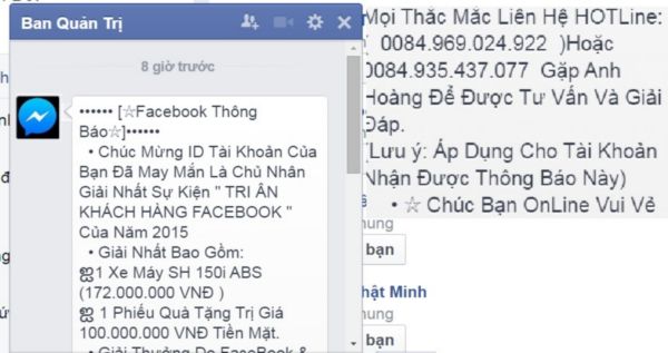 Cảnh giác lừa đảo tri ân khách hàng Facebook