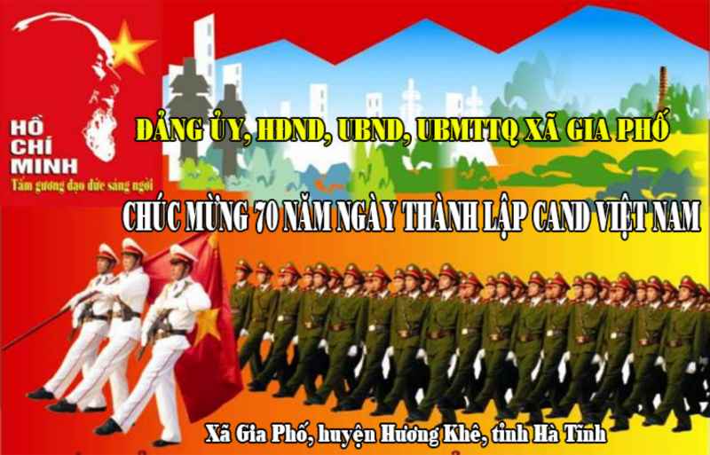 Đảng ủy, HĐND, UBND, UBMTTQ xã Gia Phố chúc mừng 70 năm ngày thành lập CAND Việt Nam