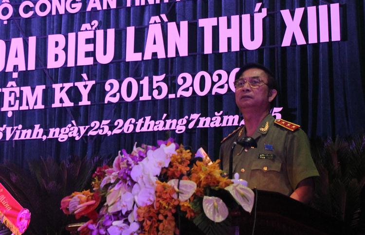 đồng chí Thượng tướng Đặng Văn Hiếu, Ủy viên BCH Trung ương Đảng, Phó Bí thư Đảng ủy Công an Trung ương, Thứ trưởng Thường trực Bộ Công an phát biểu chỉ đạo hội nghị