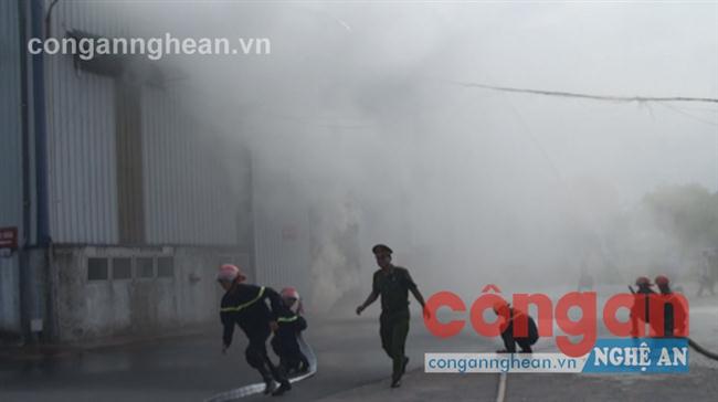 Diễn tập phương án chữa cháy tại Công ty Bia Habeco