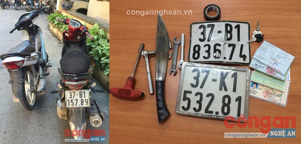 Một số tang vật thu giữ trong các chuyên án mà Công an TP Vinh vừa khám phá