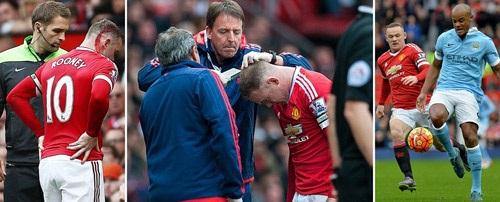 Rooney phải tạm thời rời sân gián tiếp bởi Kompany