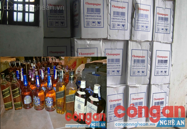Thu giữ 300 chai rượu không rõ nguồn gốc, xuất xứ
