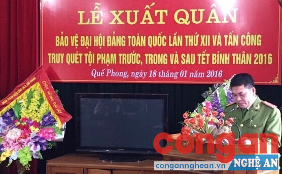 Công an huyện Quế Phong: Lễ xuất quân bảo vệ các ngày Lễ lớn