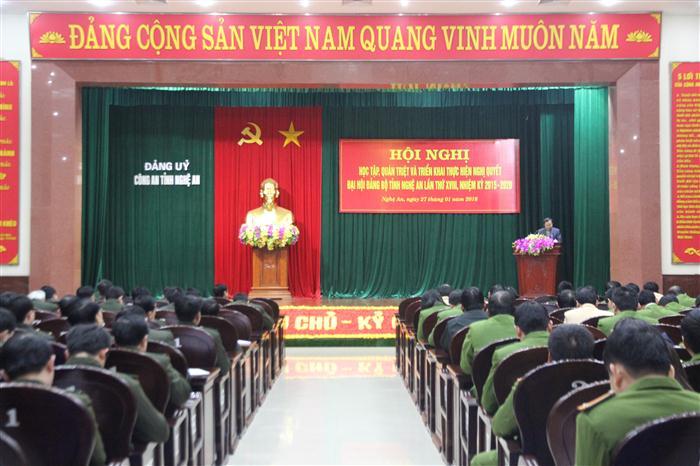 Học tập quán triệt và thực hiện Nghị quyết Đại hội Đảng bộ tỉnh Nghệ An lần thứ XVIII, nhiệm kỳ 2015 - 20120