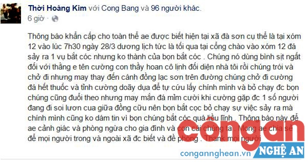 Sự thật về tin đồn học sinh bị bắt cóc