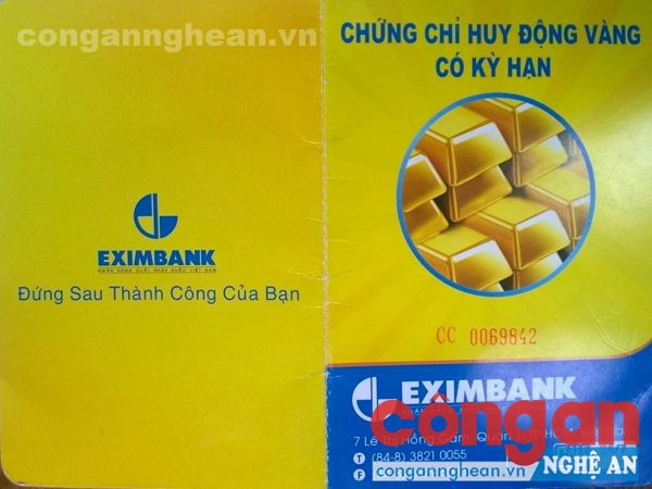 Sổ tiết kiệm mang tên ông Thanh