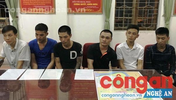 Nhóm đối tượng bị Công an phường Lê Lợi bắt giữ