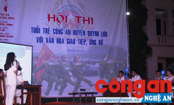 Hội thi 'Tuổi trẻ Công an huyện Quỳnh Lưu với văn hóa giao tiếp, ứng xử'