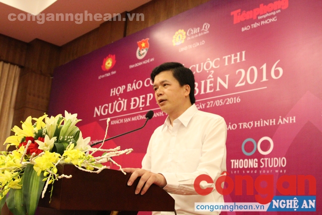 Đồng chí Nguyễn Đình Hùng - Bí thư Tỉnh Đoàn Nghệ An phát biểu ý nghĩa cuộc thi