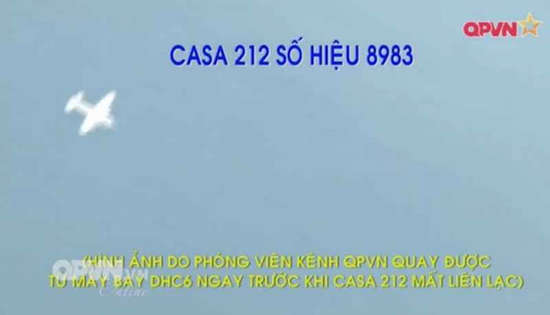 Hình ảnh máy bay CASA 8983 trước khi mất liên lạc