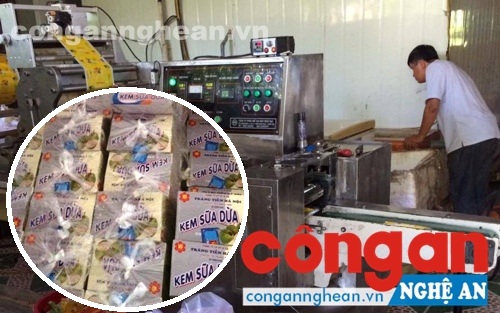 Bắt quả tang cơ sở sản xuất kem Tràng Tiền giả
