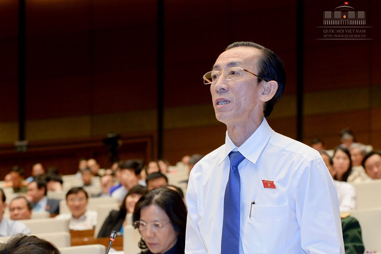Đại biểu Quốc hội Trần Hoàng Ngân phát biểu tại Hội trường
