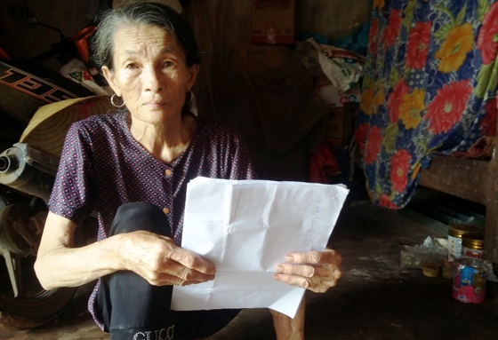 Bà Vũ Thị Thêm khẳng định mảnh đất tại Khe Lại là do vợ chồng bà khai hoang để trồng trọt