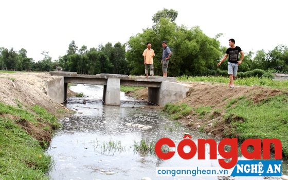 Mương Tây biến thành màu đen kịt do cơ sở sản xuất bún xả thải