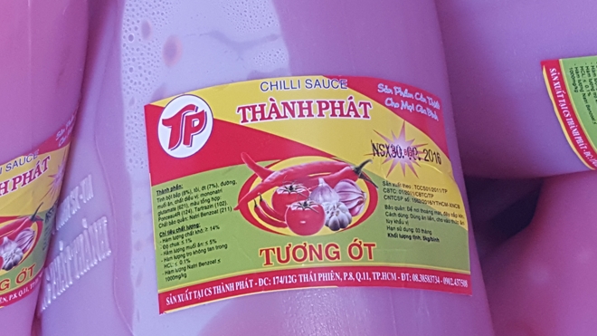 Trên nhãn in nhiều chỉ tiêu công bố nhưng không đúng với sản phẩm thành phẩm.
