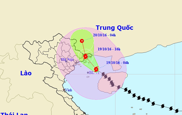 CẬP NHẬT: Sáng 19/10, bão giật cấp 10-11 cách Quảng Ninh 120km